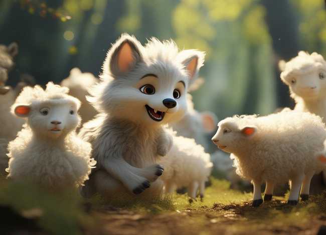 狼的幼儿故事 - 儿童狼吃羊的故事