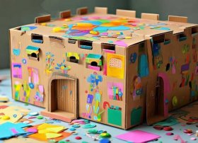 故事儿童盒子、长方形的纸箱片能做什么手工