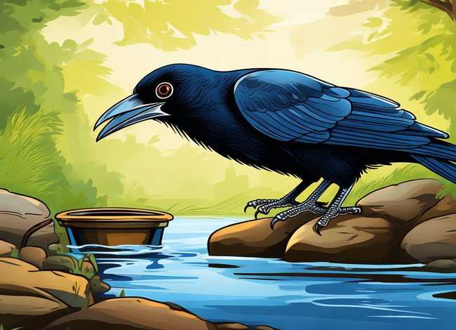 少儿故事乌鸦喝水视频 少儿英语故事 乌鸦喝水