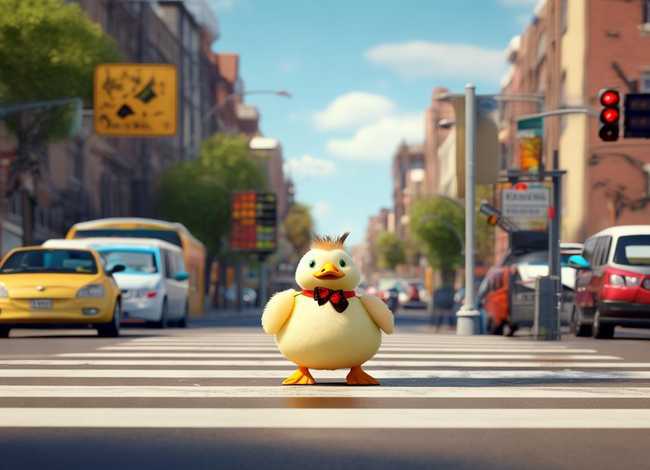 过马路小故事配图 关于鸭子过马路的故事