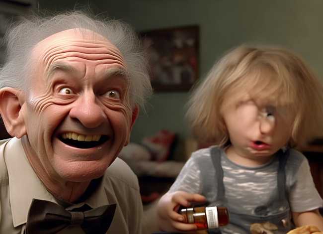 糟老头子贼搞笑这个老头是谁、“贼兮兮奶爸”套路娃吃药火了,我信你个鬼,你个糟老头子坏得很