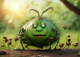 甲壳虫的故事儿童故事 贪心的下场-草吃虫的故事