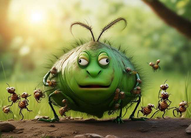 甲壳虫的故事儿童故事 贪心的下场-草吃虫的故事