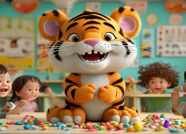 爱吃糖的老虎绘本故事内容 - 幼儿园爱牙主题活动教案