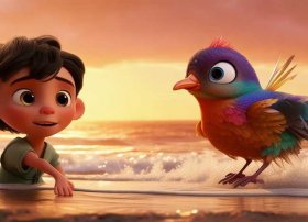 儿童故事动画短视频、【第89届奥斯卡最佳动画短片】《鹬》