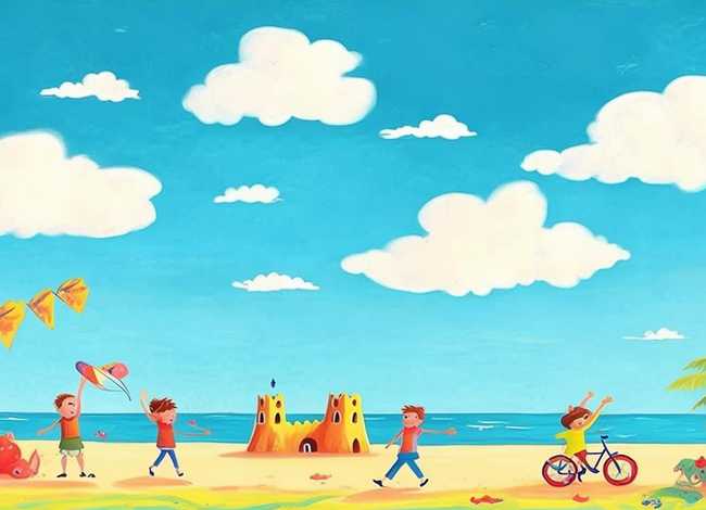 绘本故事儿童画作品；绘本讲师训练营【22期】 13-21 阅读原创 --《夏天的天空》