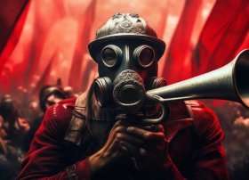 红色革命小故事简笔画；吹冲锋号的人怎么画