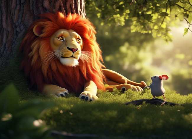 英文故事图文 - 狮子与老鼠英文绘本故事