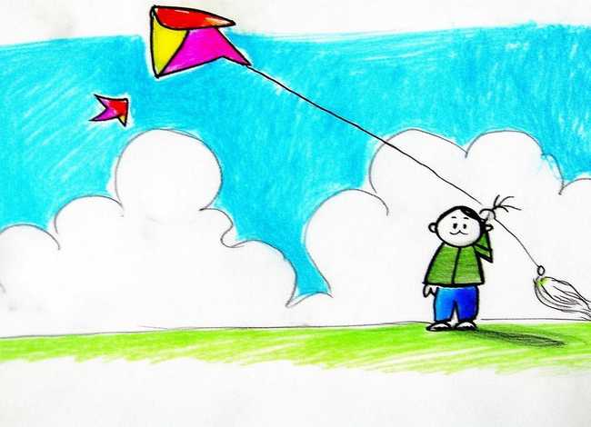 儿童放风筝简笔画大全 放风筝的人怎么画简笔画