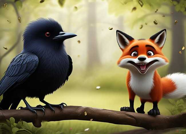 儿童故事乌鸦和狐狸原文照片；小乌鸦和狐狸的故事原文