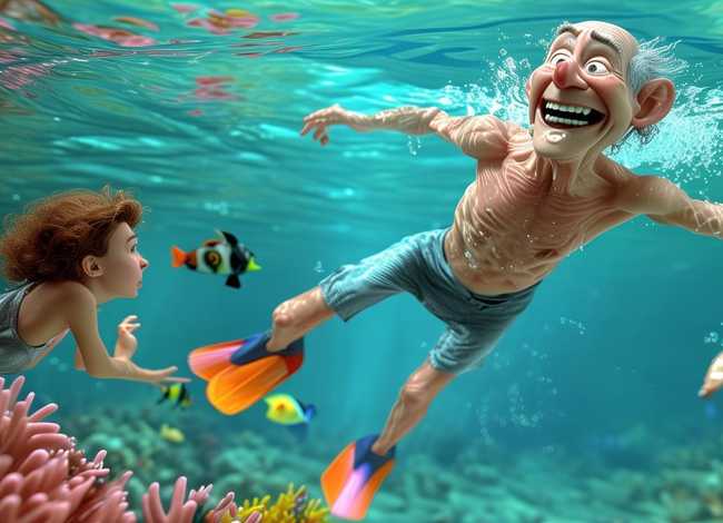 糟老头子搞笑照片 - 李艺彤会游泳吗