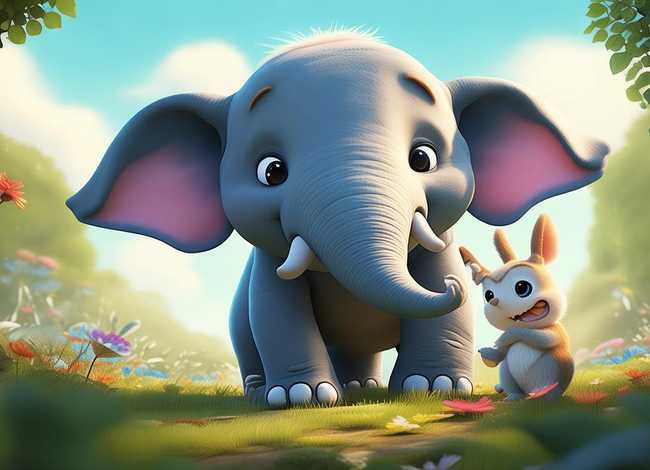 有图片的儿童故事、幼儿园大班语言领域-大象救小兔