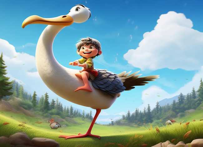 儿童故事高清图片；《尼尔斯骑鹅旅行记》思维导图