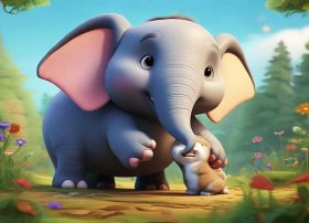 有图片的儿童故事、幼儿园大班语言领域-大象救小兔