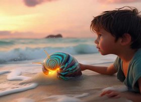 小朋友讲海螺的故事 - 书名《小海螺的故事》第三章-海螺与男孩相遇