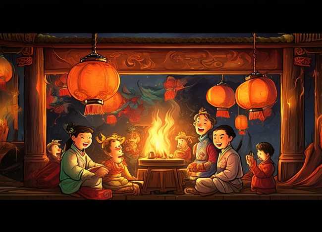 除夕故事绘本图片；关于春节来历的绘本故事熬年守岁和年兽的传说ppt版