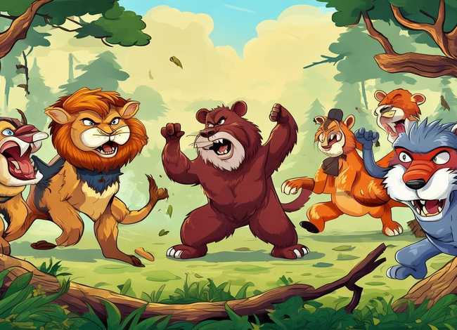 打仗儿童版动画片 有一个动画片讲的是各种动物,但这些动物都会变身打仗