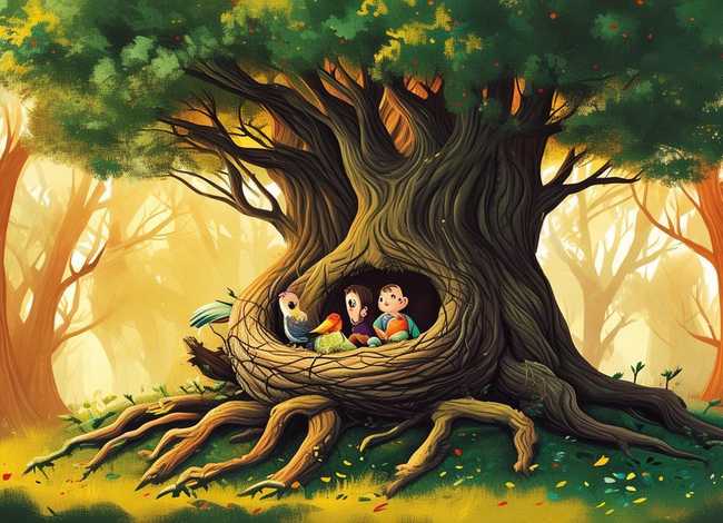 鉴赏幼儿故事鸟树（幼儿童话故事-鸟窝里的树）