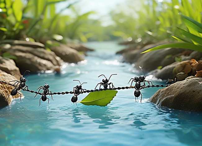 蚂蚁过河儿童故事、二年级下册第8周亲子乐园看图写话蚂蚁过河