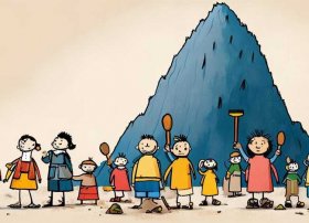 成语故事幼儿简笔画（简笔画成语故事愚公移山）