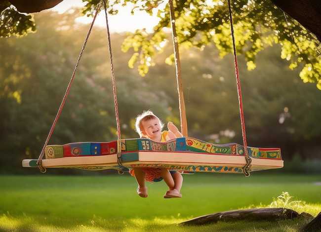 儿童荡秋千图片 自制儿童秋千的方法