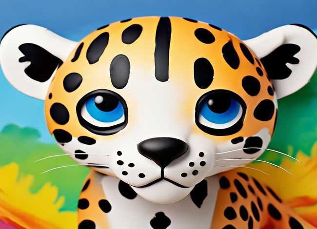 儿童绘画豹子；豹子的头部是如何绘画的