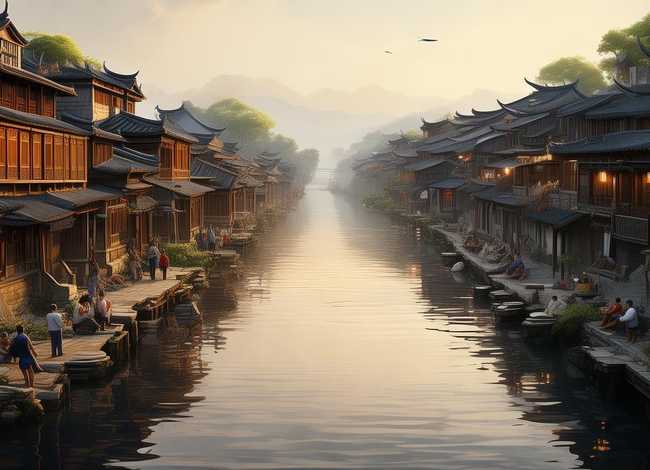 清水的古诗，“清水穿城过,人家尽枕河”,这句话是什么意思