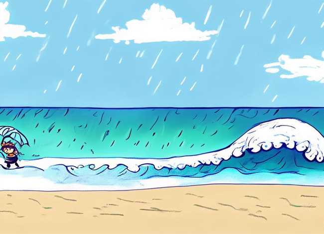 下雨天儿童简笔画;浪花简笔画简单一点 下雨天儿童简笔画;浪花简笔画简单一点