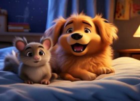 米粒有故事；淘淘狗和小老鼠米粒的睡前故事