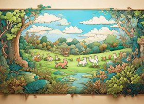 故事插画图片手绘、寓言故事插画手绘-寓言故事的手抄报怎么画