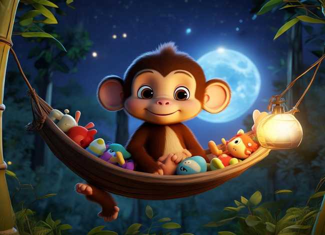 猴子的故事儿童睡前故事，不爱睡觉的小猴子故事