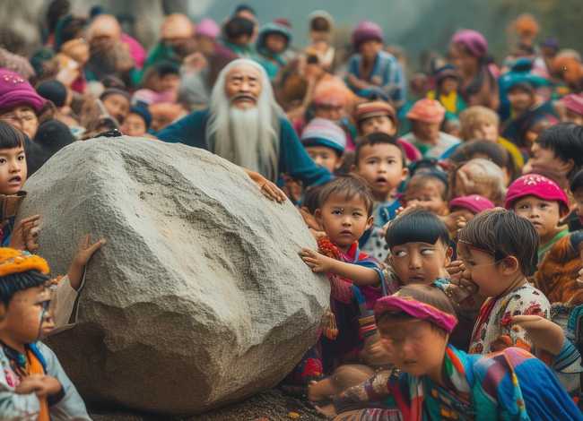 儿童成语故事图片、听愚公移山的故事图片大全