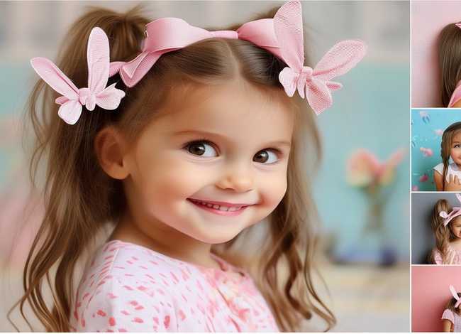 儿童蝴蝶结的扎发、小女孩头发怎么扎好看求图片指导