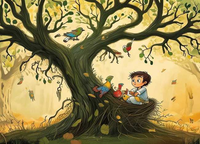 鉴赏幼儿故事鸟树（幼儿童话故事-鸟窝里的树）