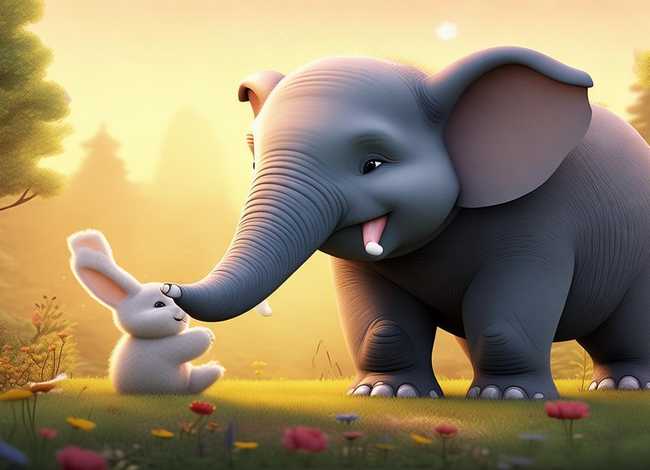 小兔和大象的故事 - 大象和小兔童话故事 小兔和大象的故事 - 大象和小兔童话故事