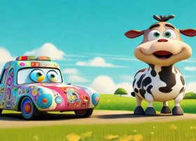 播放益智故事、儿童益智故事之驾车顶牛