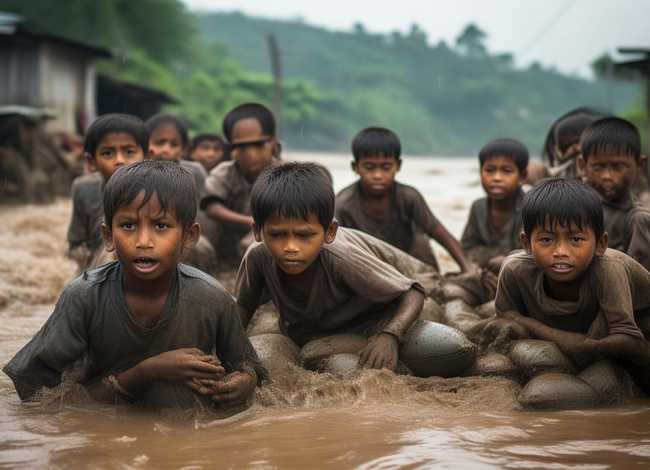 抗洪儿童故事；抗灾救灾英雄的故事