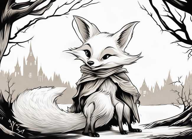 故事画简笔画 黑白；列那狐的故事插画简笔画-列那狐的故事列那狐的故事怎么画