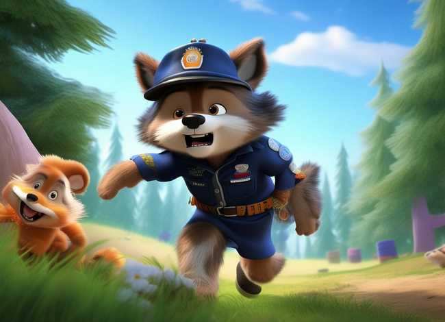 儿童故事警察抓坏蛋 - 小狼沃夫很勇敢吗
