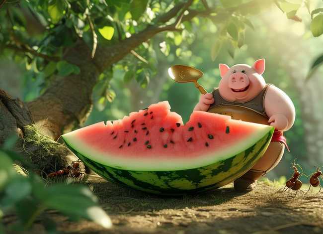讲故事猪八戒吃西瓜；【小蚂蚁故事】猪八戒吃西瓜