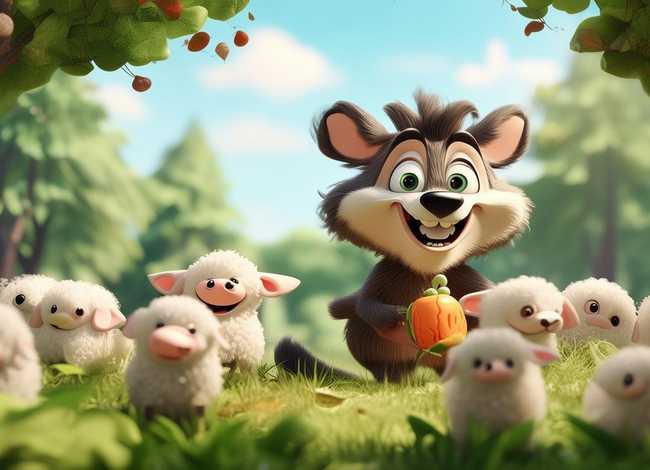 关于狼的故事儿童视频 - 儿童狼吃羊的故事