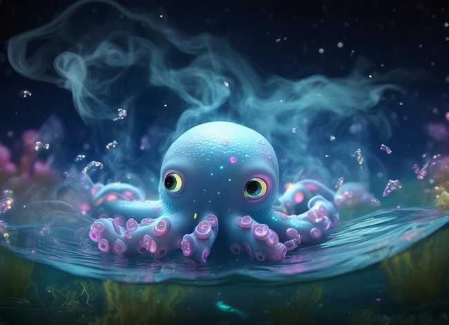 关于乌贼的儿童故事睡前，施放烟幕的小乌贼的童话故事