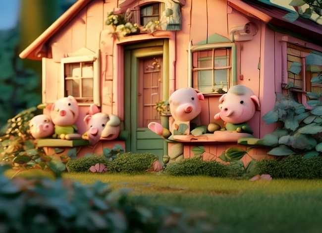 童话故事儿童版小猪 - 三只小猪的故事 儿童睡前故事 经典童话故事