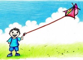 儿童放风筝简笔画大全 放风筝的人怎么画简笔画