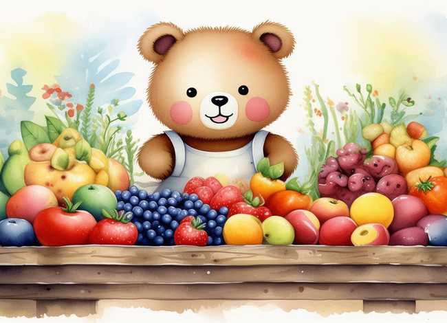 小熊卖水果ppt - 用水彩画可爱的东西 小熊卖水果ppt - 用水彩画可爱的东西
