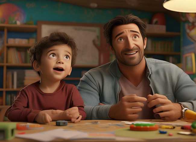 老师和家长的故事 父子,老师和家长会编一个故事