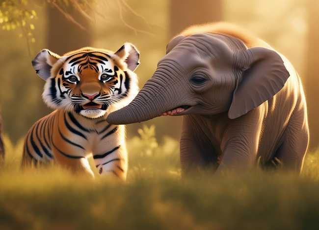 儿童老虎故事 - 儿童睡前童话小故事-老虎和大象 儿童老虎故事 - 儿童睡前童话小故事-老虎和大象