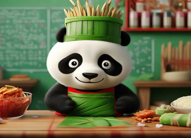 端午节故事连环画 - 数学连环画怎么画小熊猫包粽子