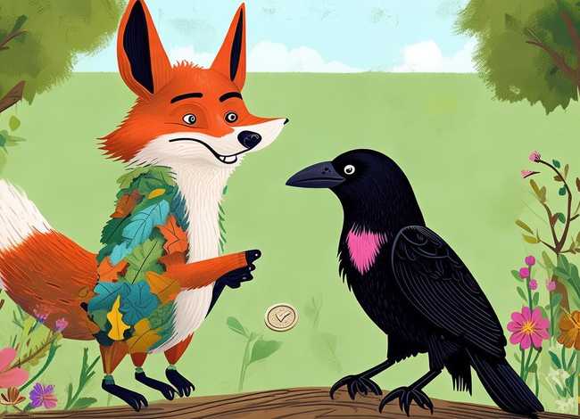 童话故事儿童版狐狸与乌鸦，童话故事乌鸦和狐狸300字