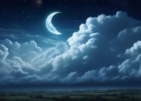 云月相伴的图片 形容云月相伴的唯美句子